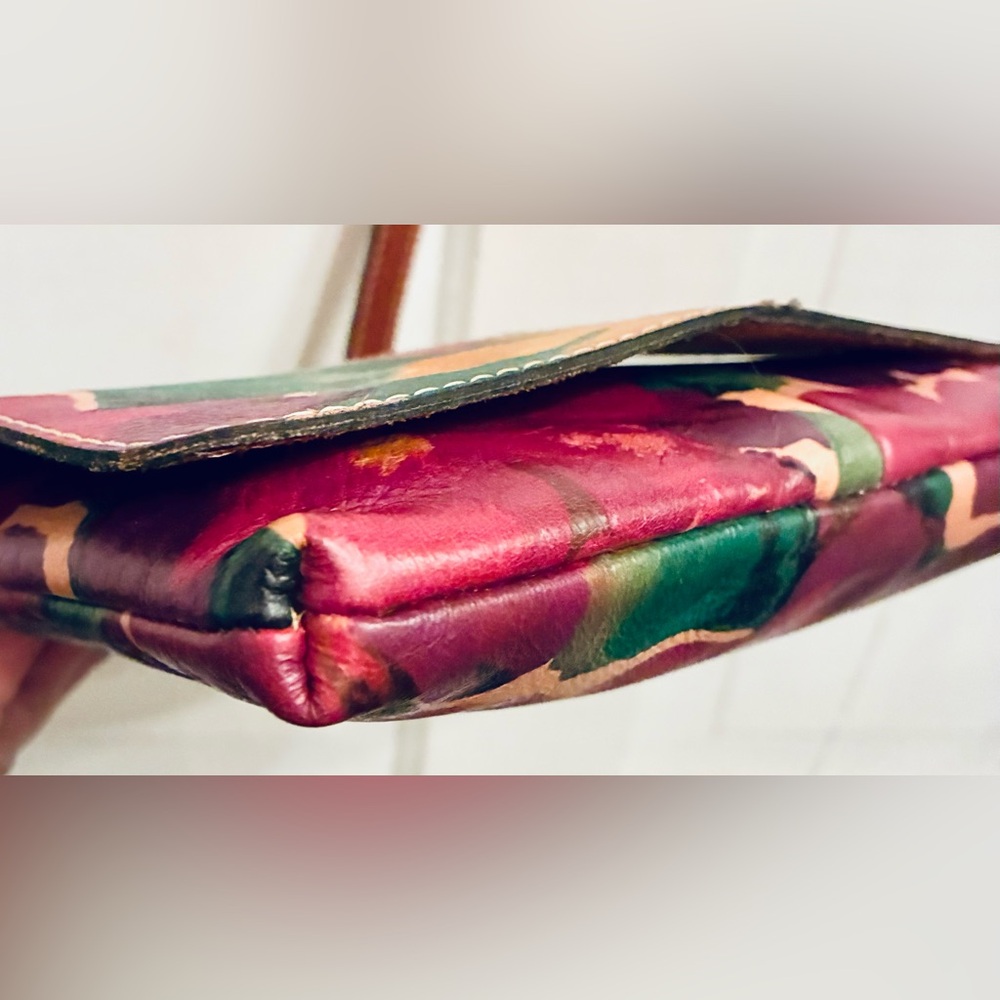 Patricia Nash GRANADA Heritage Multicolor Floral Print Leather Crossbody Bag - Picture 5 of 8